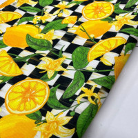 Dama Limonlar Dijital Baskı Kumaş