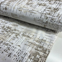 Kahve Tonlamalı Desenli Poplin Kumaş