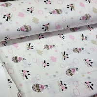 Pembe Uçan Balonlar Desenli Bebek Müslin Kumaş
