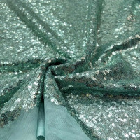 3MM Mint Yeşili Pul Payet Kumaş