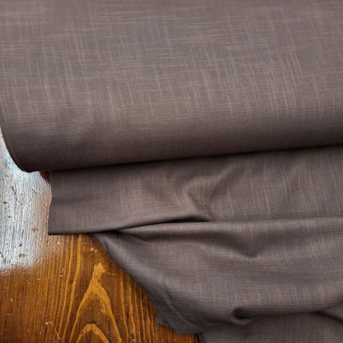 Kahve Rengi Şantuklu Keten Kumaş