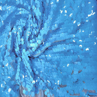 Turkuaz Para Pul Payet İşleme Kumaş