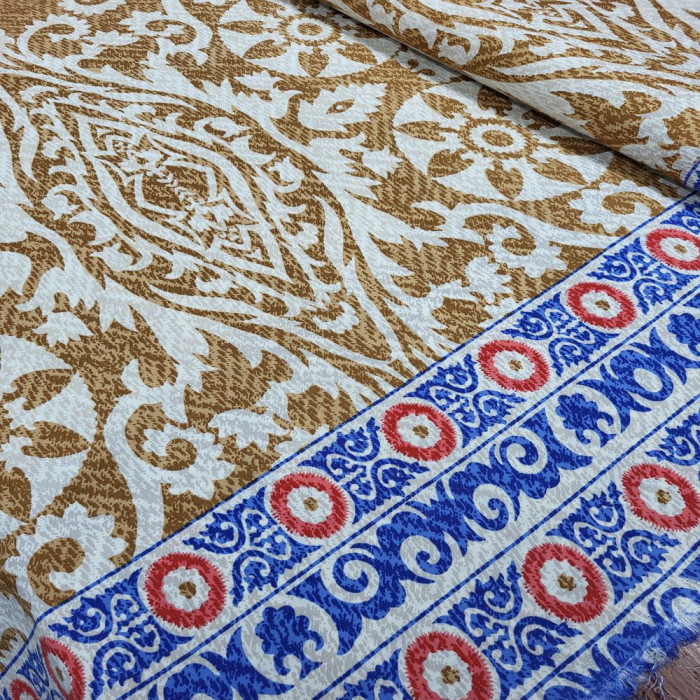 Eteği Sulu Damask Desen Viskon Kumaş