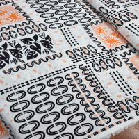 Patchwork Siyah Desen Viskon Kumaş