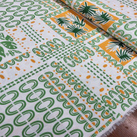 Patchwork Yeşil Desen Viskon Kumaş