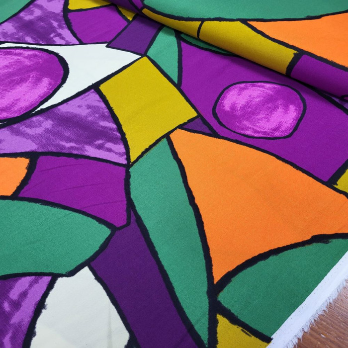 Mor Renkli Viskon Kumaş