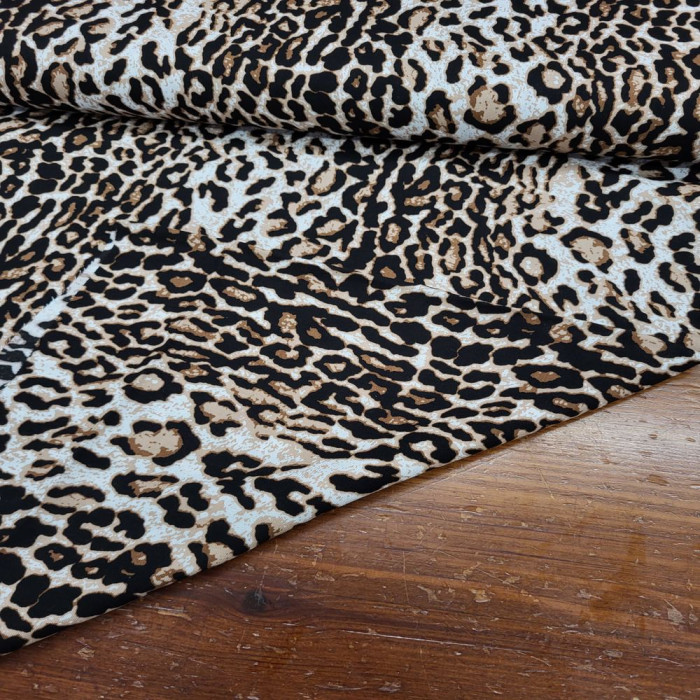 Leopar Desenli Viskon Kumaş