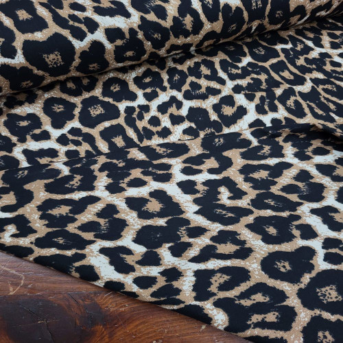 Leopar Desenli Viskon Kumaş