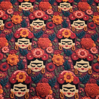 Frida 3D Dijital Baskı Kumaş