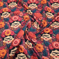 Frida 3D Dijital Baskı Kumaş