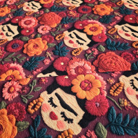 Frida 3D Dijital Baskı Kumaş
