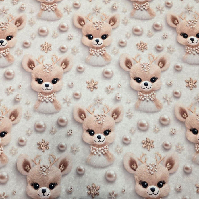 Geyik Sevimli 3D Dijital Baskı Kumaş