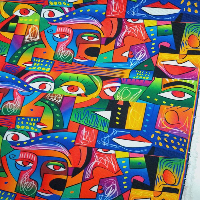 Yüz Modern Art Dijital Baskı Kumaş