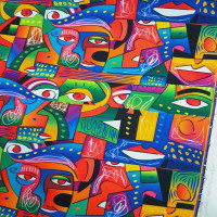 Yüz Modern Art Dijital Baskı Kumaş