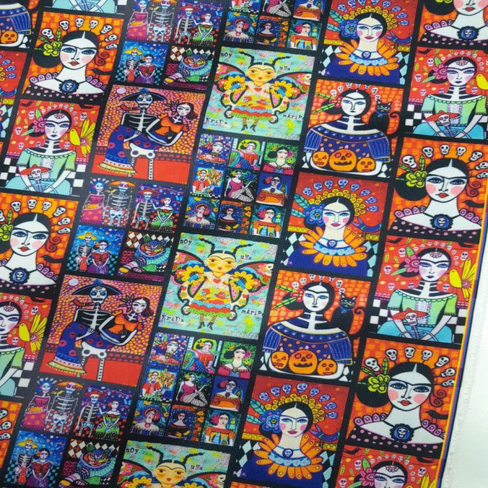 Patchwork Frida Dijital Baskı Kumaş