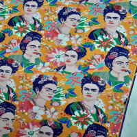 Gold Zemin Frida Dijital Baskı Kumaş